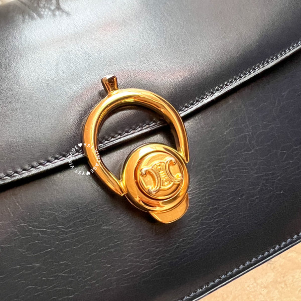 Vintage CELINE Triomphe Box Bag - Navy