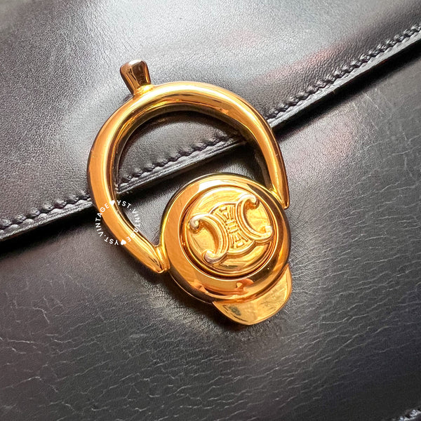 Vintage CELINE Triomphe Box Bag - Navy