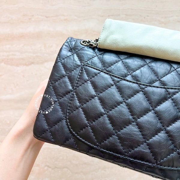 Vintage Chanel Small 2.55 Handbag - Black*Sliver