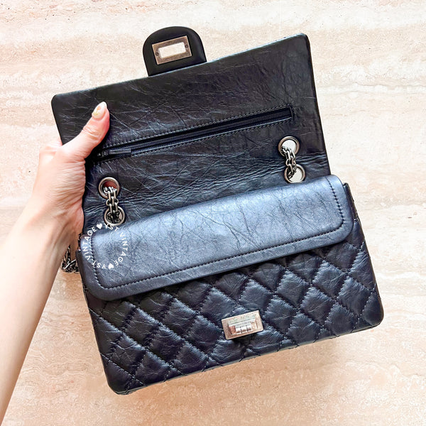 Vintage Chanel Small 2.55 Handbag - Black*Sliver