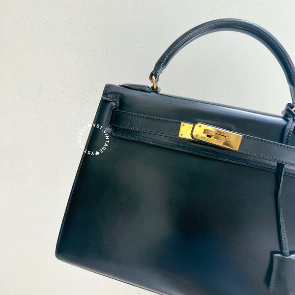 Vintage High-Class Kelly Bag - Black K28