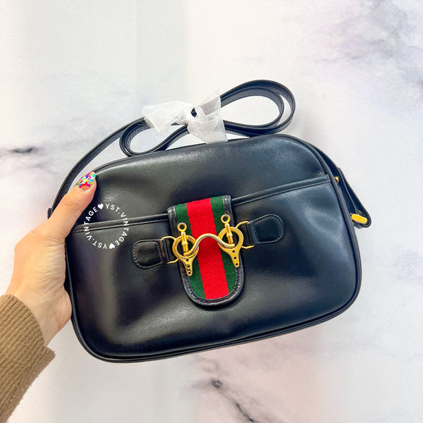 Vintage Gucci 1980s Crossbody Bag - Black
