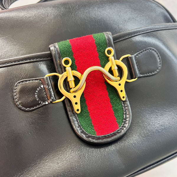 Vintage Gucci 1980s Crossbody Bag - Black