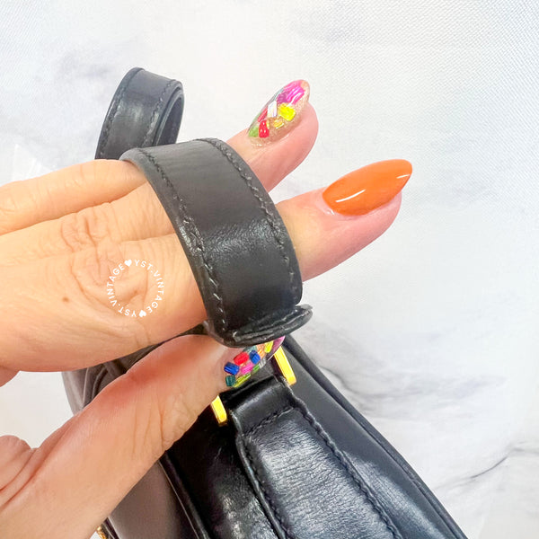 Vintage Gucci 1980s Crossbody Bag - Black