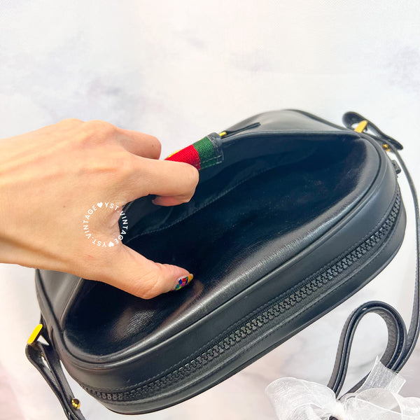 Vintage Gucci 1980s Crossbody Bag - Black