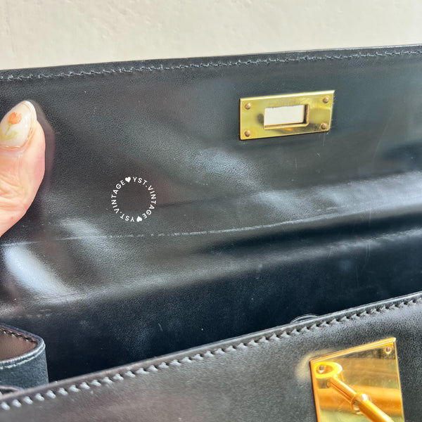 Vintage High-Class Kelly Bag - Black K28