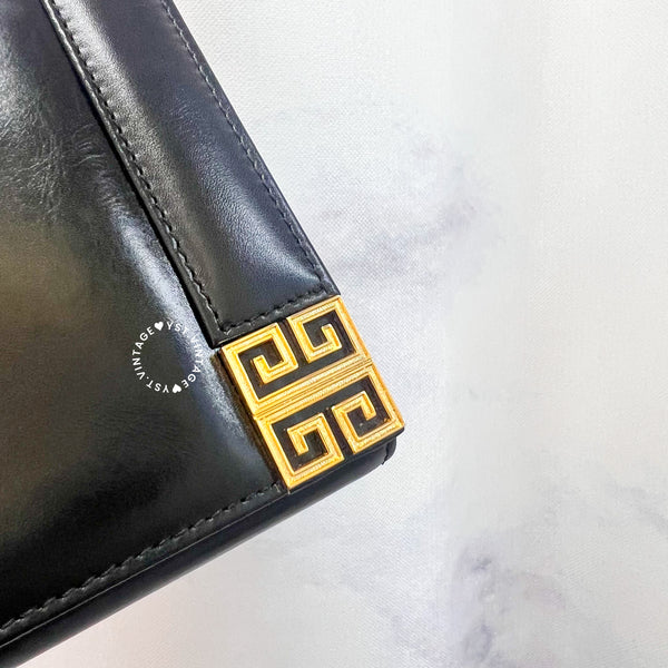 Vintage Givenchy 1980s Logo Shoulder/ Crossbody Bag - Black 002