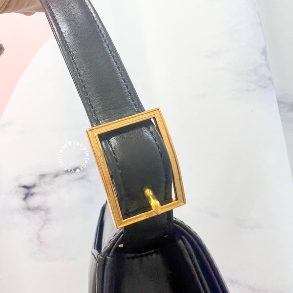Vintage Givenchy 1980s Logo Shoulder/ Crossbody Bag - Black 002