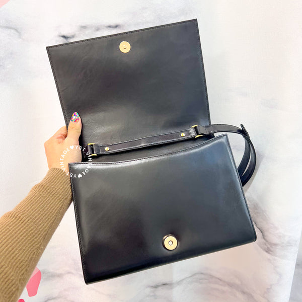 Vintage Givenchy 1980s Logo Shoulder/ Crossbody Bag - Black 002