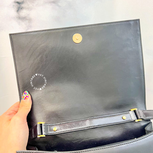Vintage Givenchy 1980s Logo Shoulder/ Crossbody Bag - Black 002