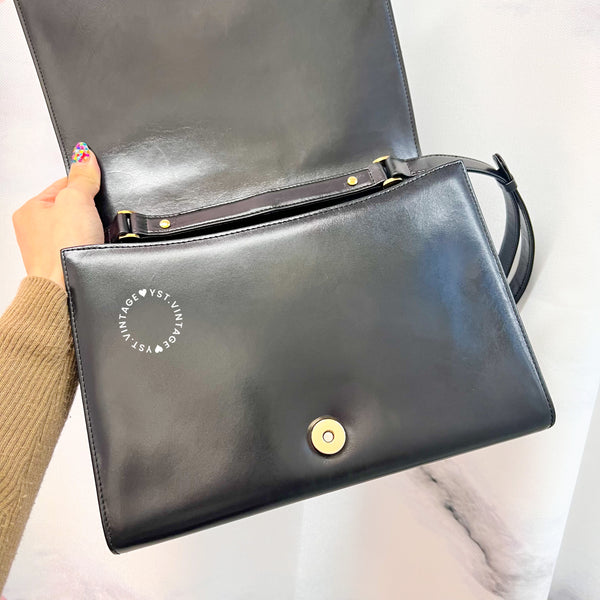 Vintage Givenchy 1980s Logo Shoulder/ Crossbody Bag - Black 002