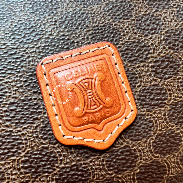 Vintage CELINE 1990s Macadam Makeup Bag - Brown 015