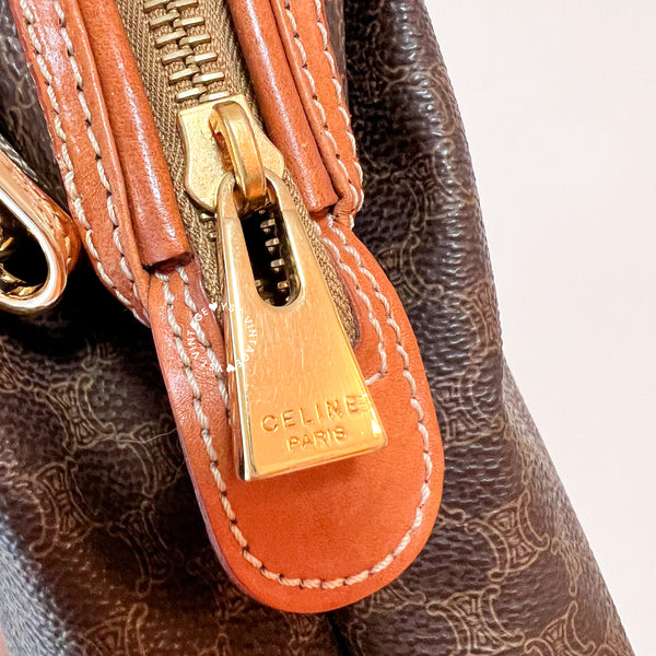 Vintage CELINE 1990s Macadam Makeup Bag - Brown 015