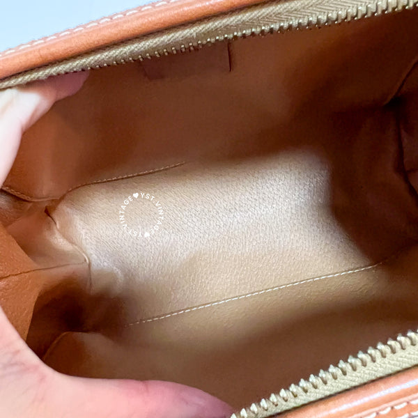 Vintage CELINE 1990s Macadam Makeup Bag - Brown 015