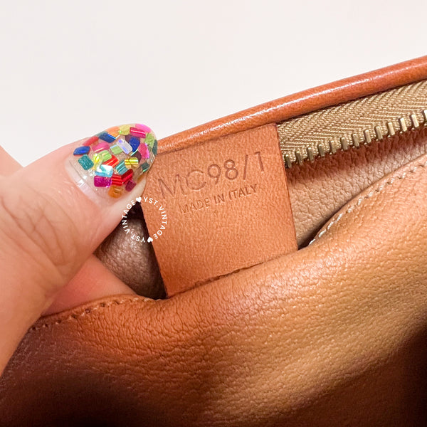 Vintage CELINE 1990s Macadam Makeup Bag - Brown 015