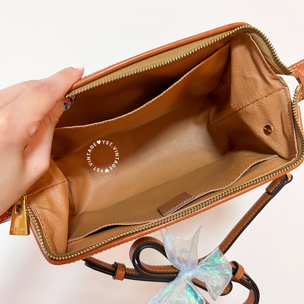 Vintage CELINE 1990s Macadam Makeup Bag - Brown 015