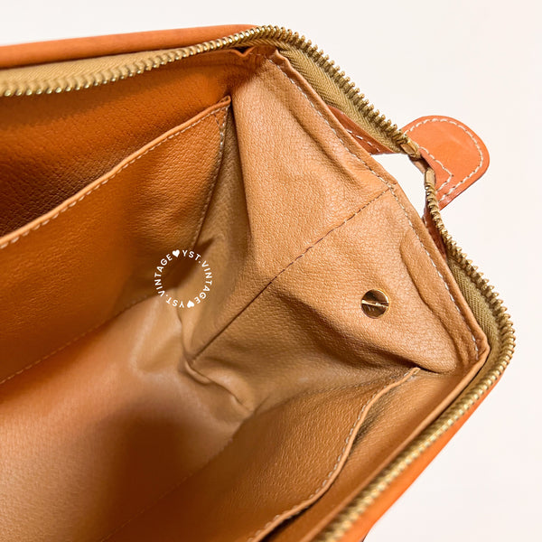 Vintage CELINE 1990s Macadam Makeup Bag - Brown 015