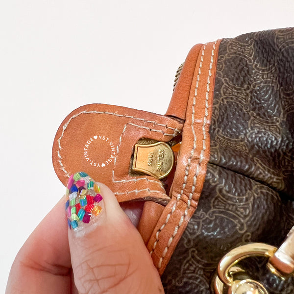 Vintage CELINE 1990s Macadam Makeup Bag - Brown 015