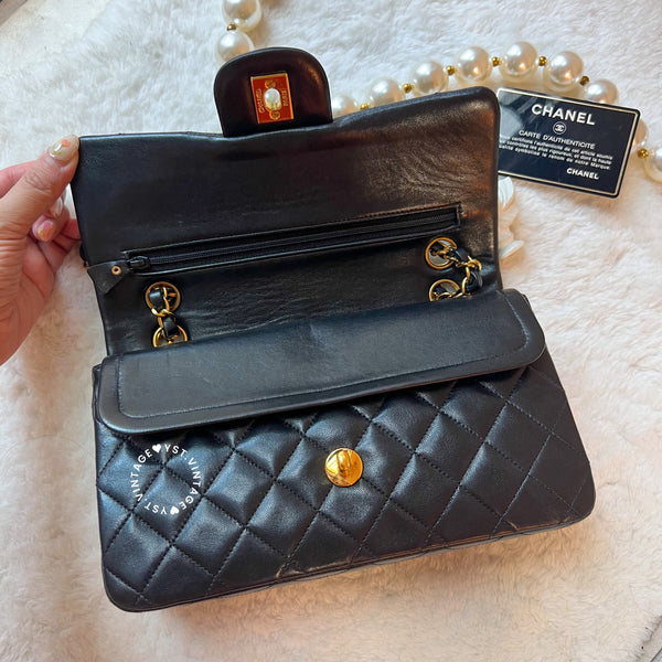 Vintage Chanel Small Classic Flap Bag CF23 - Black