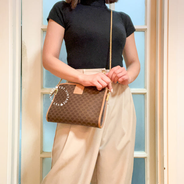 Vintage CELINE Macadam Clutch - Brown