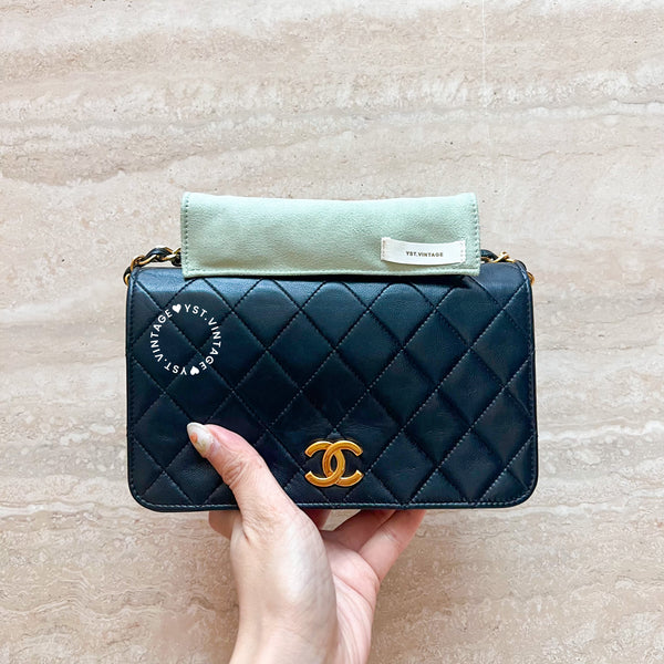 Vintage Chanel Mini Flap Push-Lock Bag - Black 002
