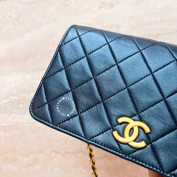 Vintage Chanel Mini Flap Push-Lock Bag - Black 002