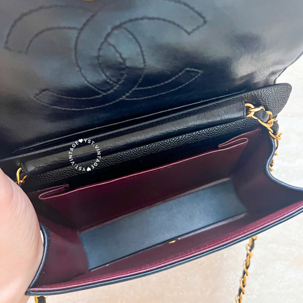 Vintage Chanel Mini Flap Push-Lock Bag - Black 002
