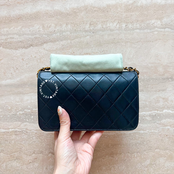 Vintage Chanel Mini Flap Push-Lock Bag - Black 002