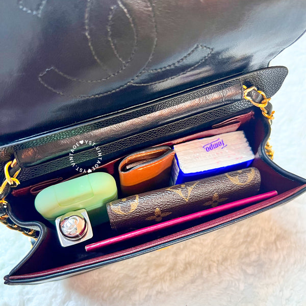Vintage Chanel Mini Flap Push-Lock Bag - Black 002