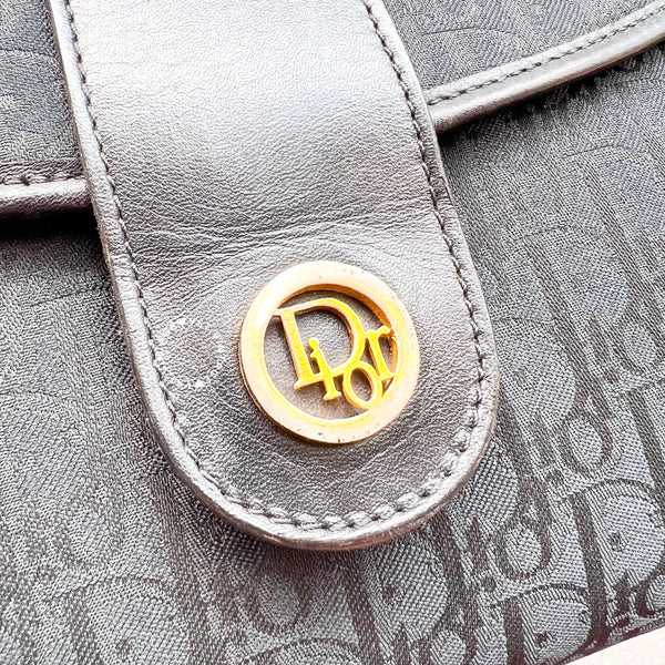 Vintage Dior Trotter Shoulder Bag - Black