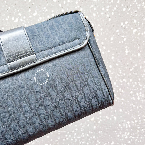 Vintage Dior Trotter Shoulder Bag - Black