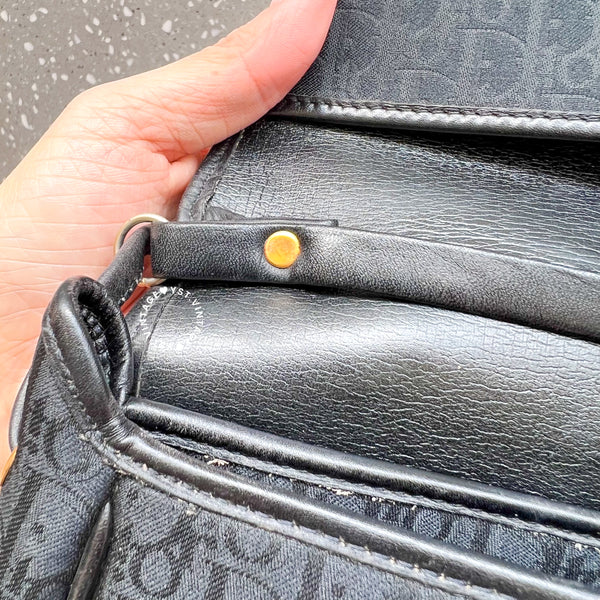 Vintage Dior Trotter Shoulder Bag - Black