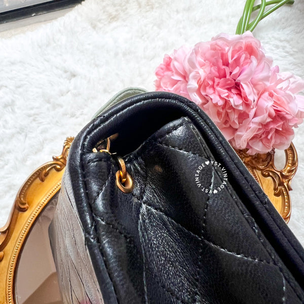 【11.11中古拍賣品】Vintage Chanel 23cm Turn-Lock Single Flap Bag - Black