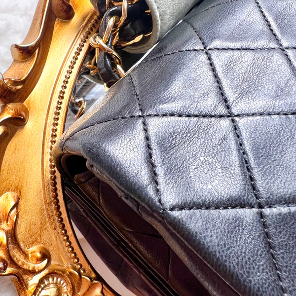 【11.11中古拍賣品】Vintage Chanel 23cm Turn-Lock Single Flap Bag - Black