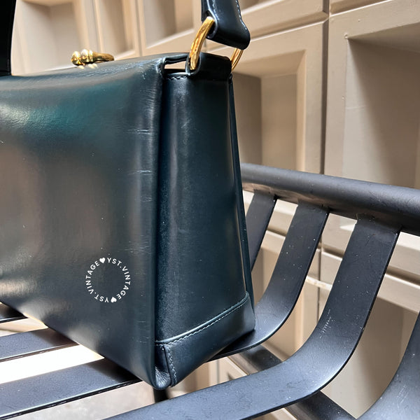 Vintage Gucci Box Handbag - Black