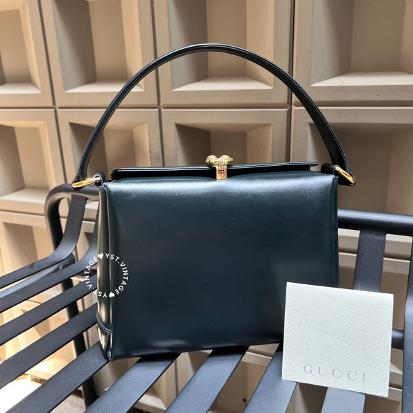 Vintage Gucci Box Handbag - Black