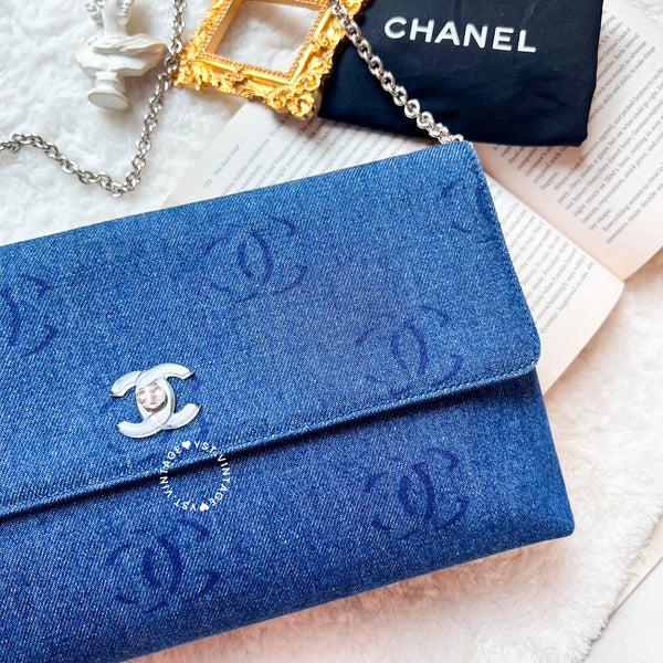 Vintage Chanel Denim Clutch