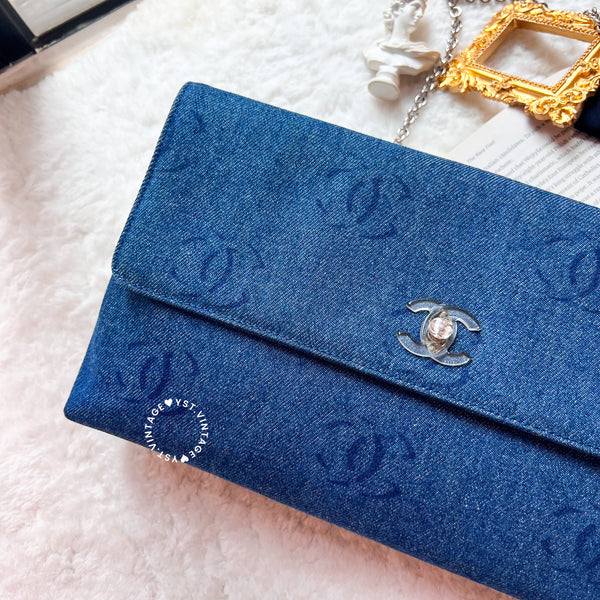 Vintage Chanel Denim Clutch