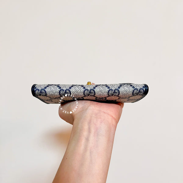 Vintage Gucci 1980's GG Wallet - Navy