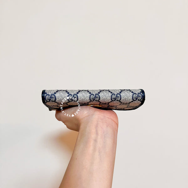 Vintage Gucci 1980's GG Wallet - Navy