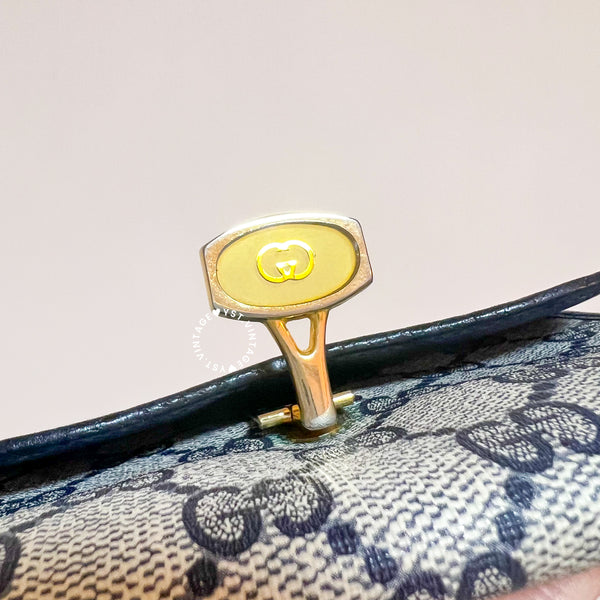 Vintage Gucci 1980's GG Wallet - Navy