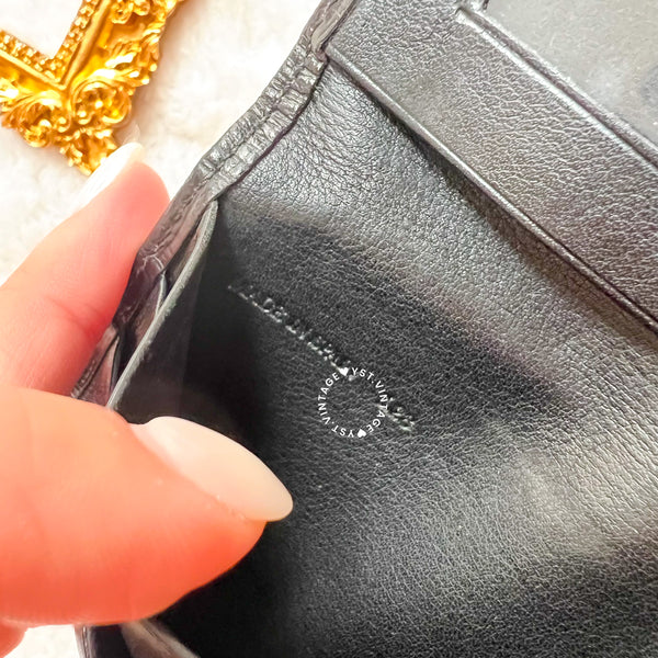 Vintage Loewe Card Holder - Black/ Autumn Brown