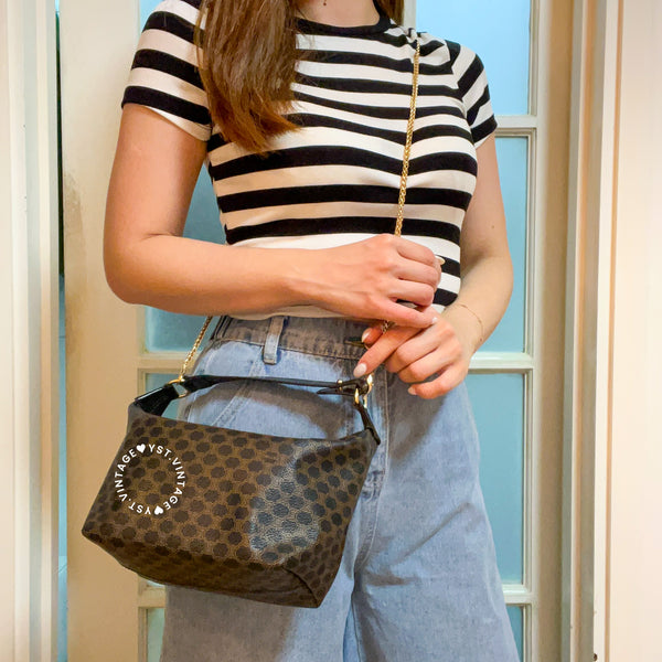 Vintage CELINE Macadam Lunch Box Bag - Black