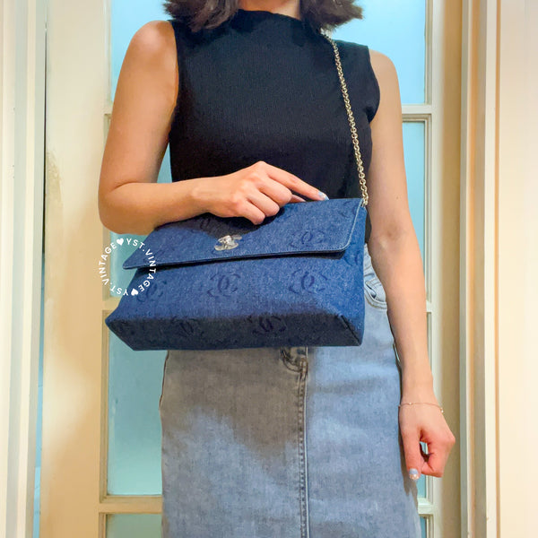 Vintage Chanel Denim Clutch