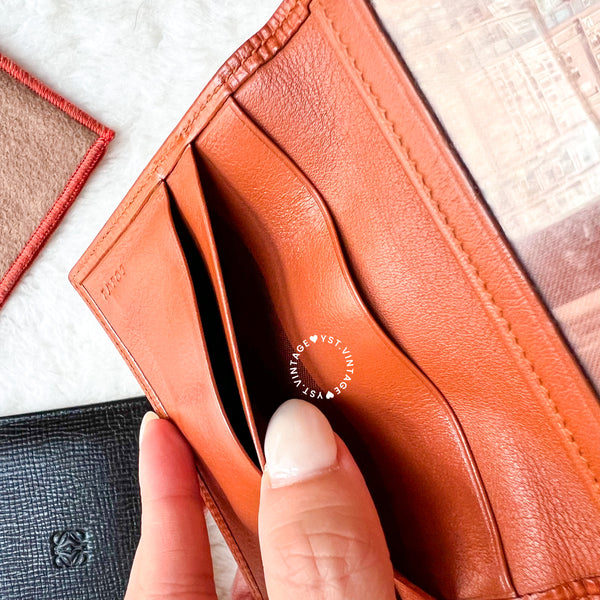 Vintage Loewe Card Holder - Black/ Autumn Brown