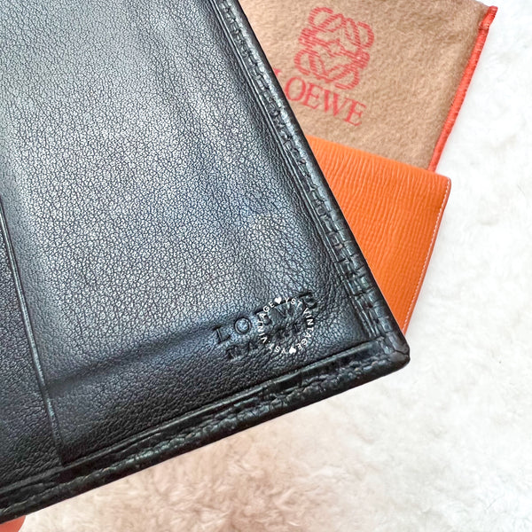 Vintage Loewe Card Holder - Black/ Autumn Brown