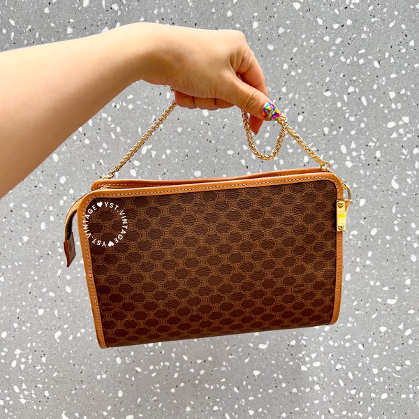 Vintage CELINE Macadam Clutch - Brown