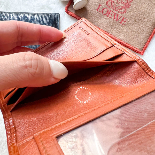 Vintage Loewe Card Holder - Black/ Autumn Brown