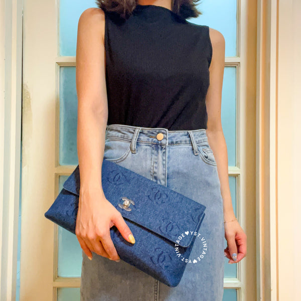 Vintage Chanel Denim Clutch