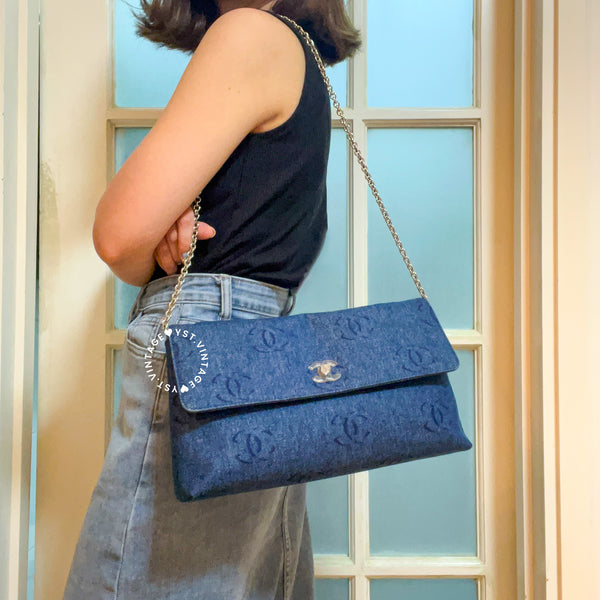 Vintage Chanel Denim Clutch